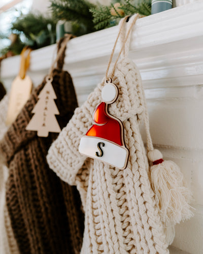 Personalized Santa Hat Stocking Tag