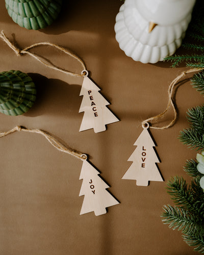"Peace Love Joy" Tree Tag Set