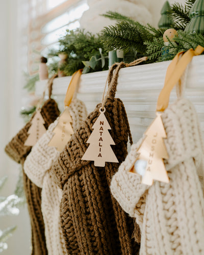 Christmas Tree Personalized Stocking Name Tag