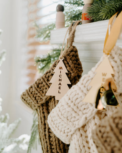 Christmas Tree Personalized Stocking Name Tag
