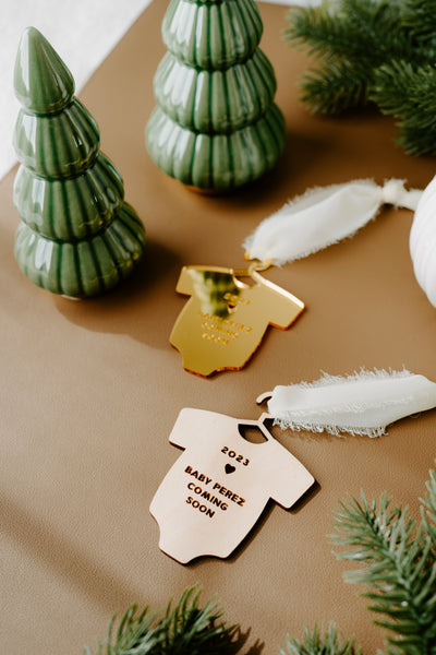 Baby Coming Soon Onesie Ornament