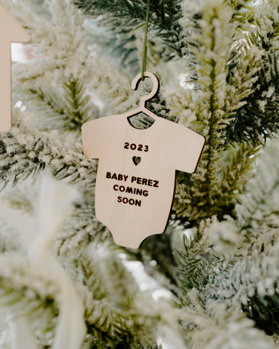 Baby Coming Soon Onesie Ornament