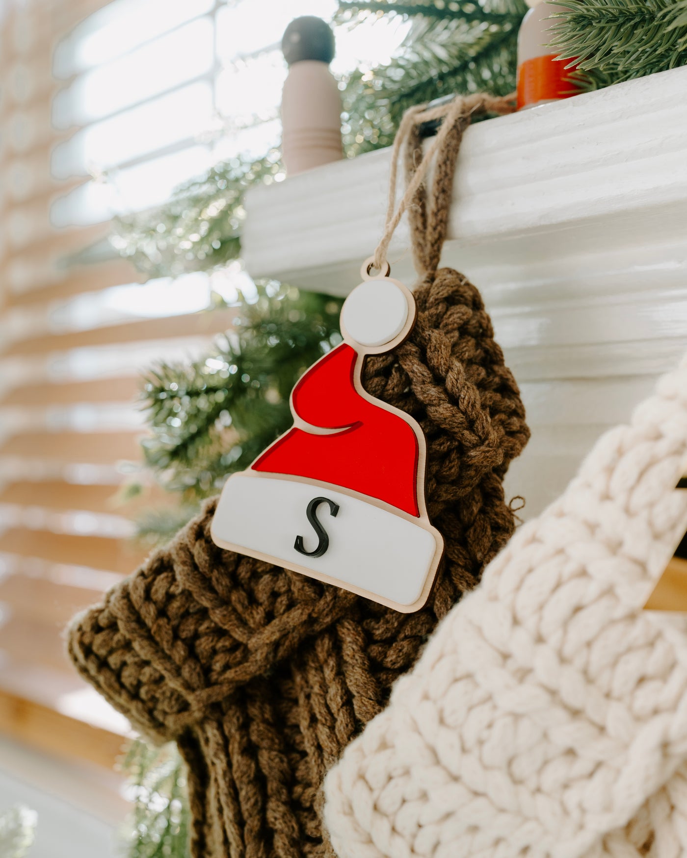 Personalized Santa Hat Stocking Tag