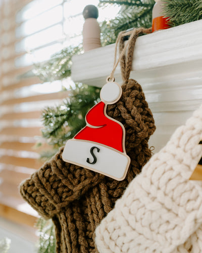 Personalized Santa Hat Stocking Tag