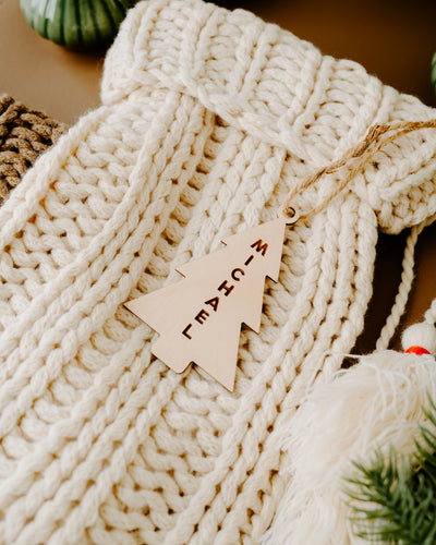 Christmas Tree Personalized Stocking Name Tag