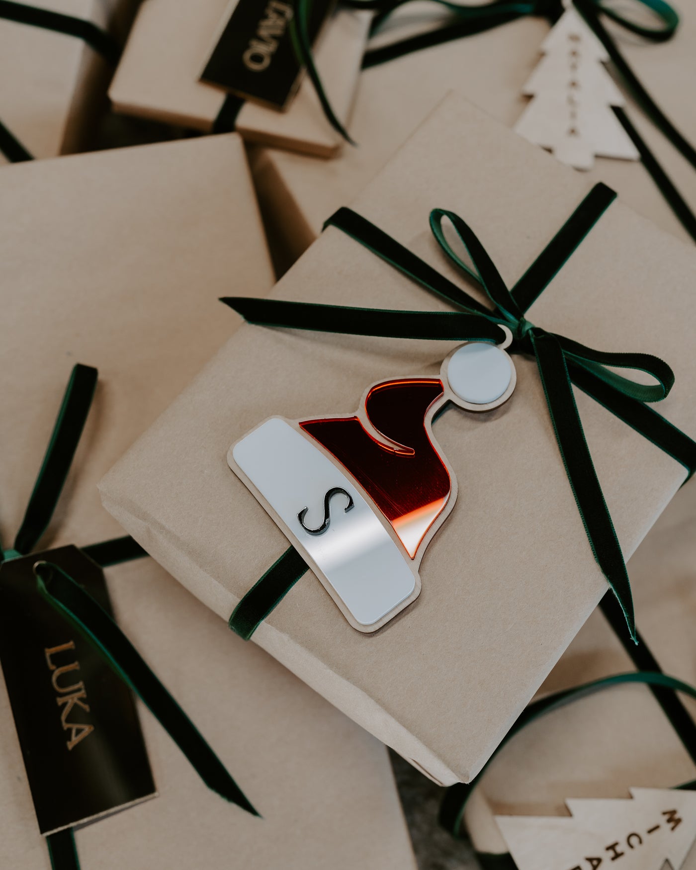Personalized Santa Hat Stocking Tag