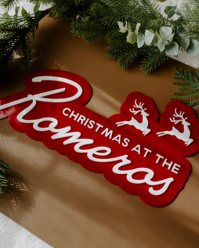 "Christmas At The" Family Name Sign