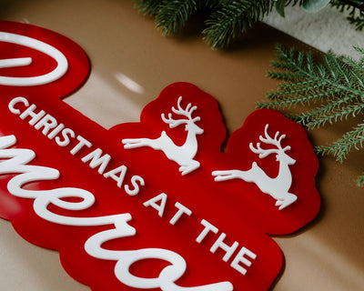"Christmas At The" Family Name Sign
