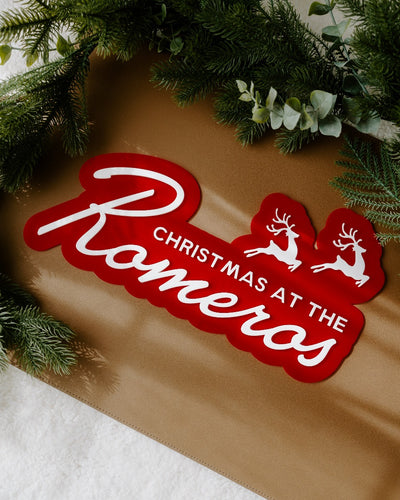 "Christmas At The" Family Name Sign