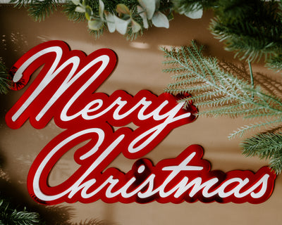 Merry Christmas Double Layer Sign