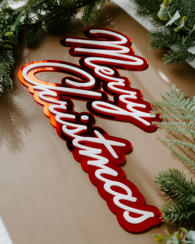 Merry Christmas Double Layer Sign
