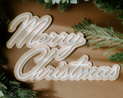 Merry Christmas Double Layer Sign