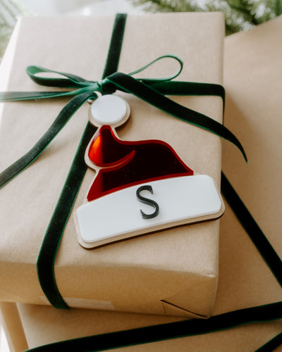 Personalized Santa Hat Stocking Tag