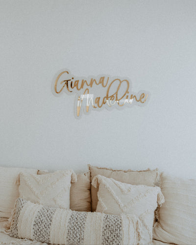 Double Layer First and Middle Name Sign