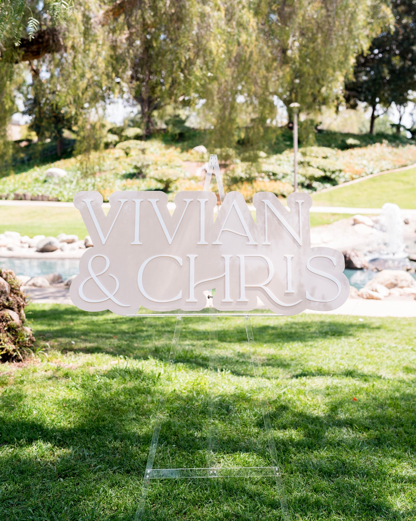 Double Layer Couple's Name Sign