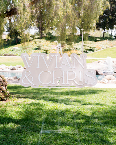 Double Layer Couple's Name Sign