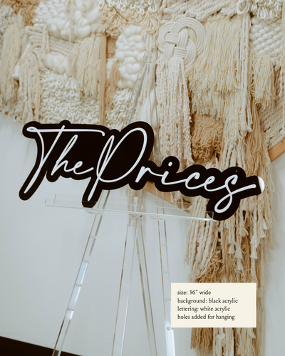 Double Layer Last Name Sign - 3 Feet Wide