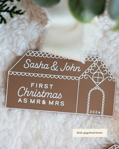 Our First Married Christmas Personalized Gingerbread House Ornament
