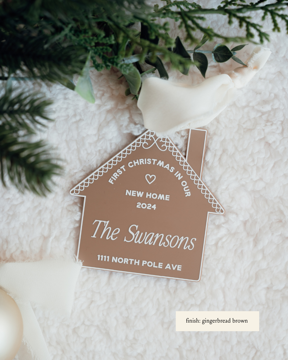 Personalized Gingerbread Homestead Ornament – Our First Christmas in Our New Home