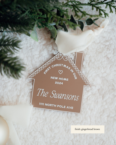 Personalized Gingerbread Homestead Ornament – Our First Christmas in Our New Home