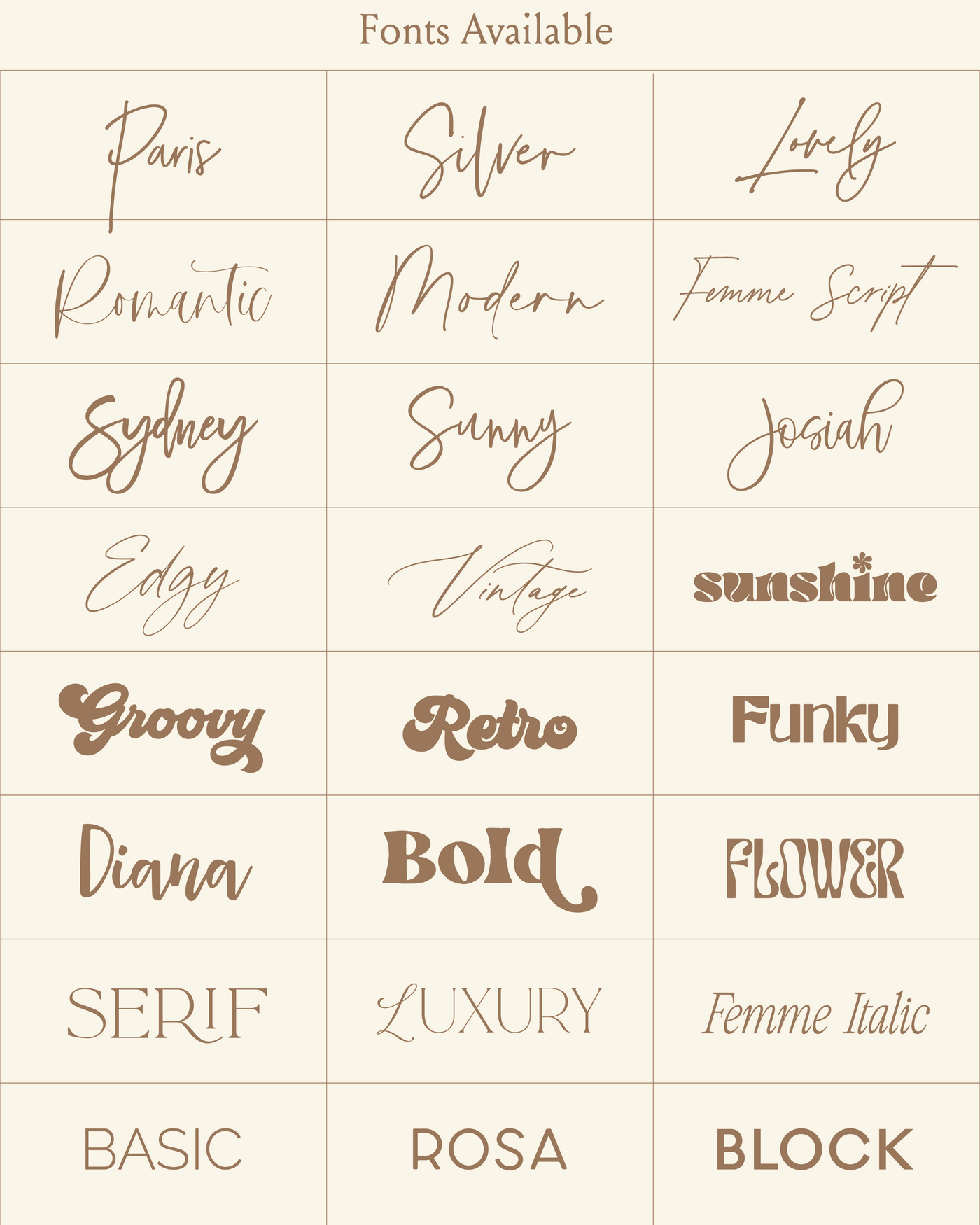 First and Middle Custom Name Set