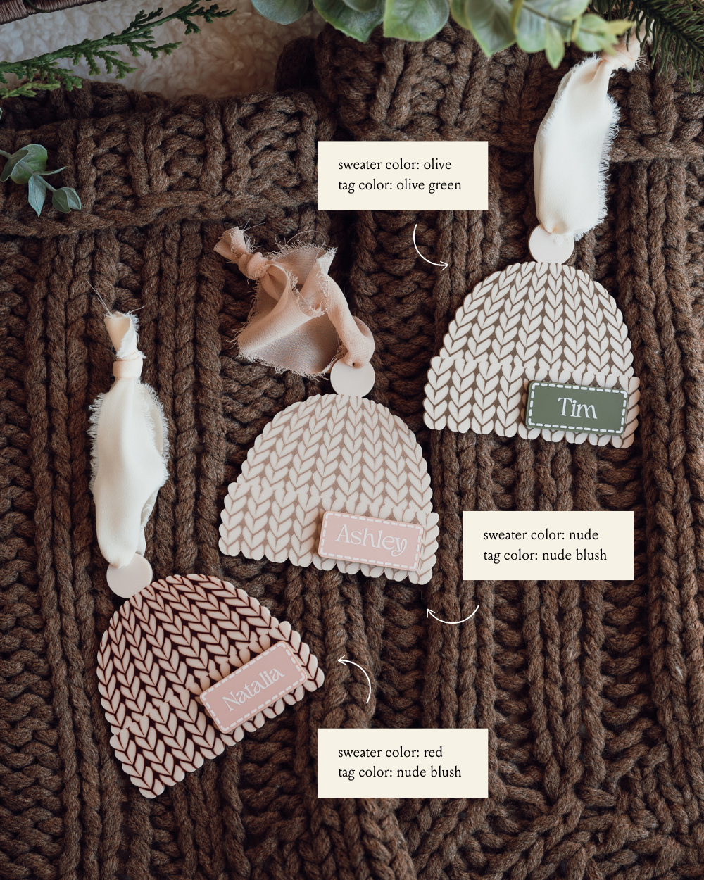 Personalized Knit Beanie Ornament