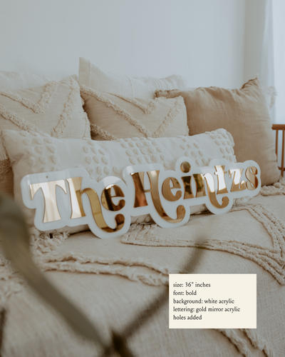 Double Layer Last Name Sign - 3 Feet Wide