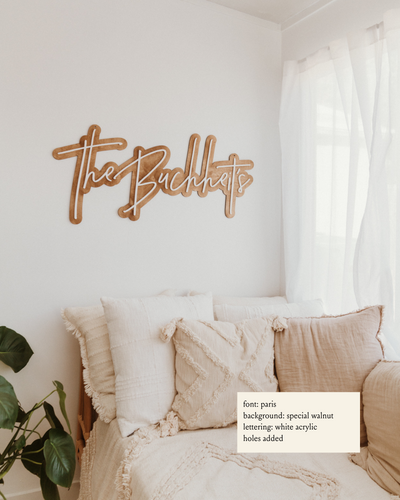 Double Layer Last Name Sign - 42" Wide
