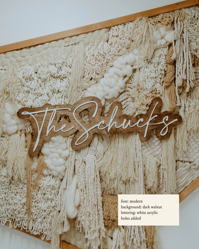 Double Layer Last Name Sign - 42" Wide