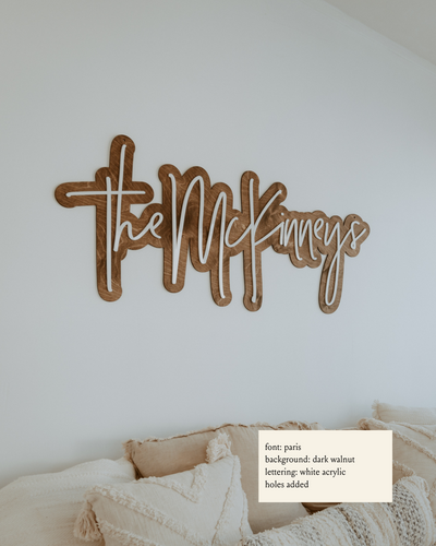 Double Layer Last Name Sign - 42" Wide