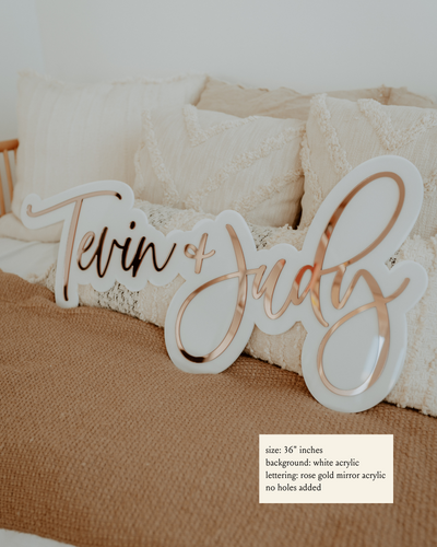 Double Layer Couple's Name Sign