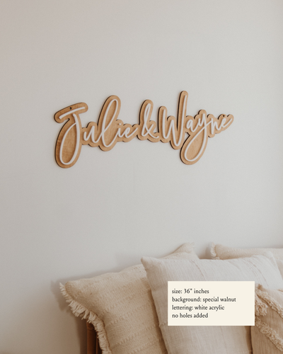 Double Layer Couple's Name Sign