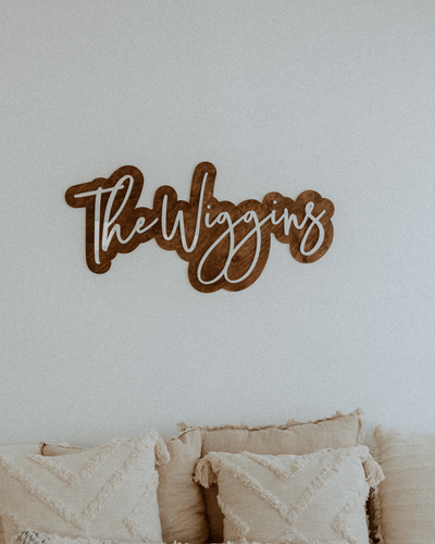 Double Layer Custom Last Name Sign - Various Sizes