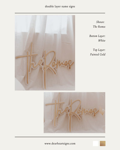 Double Layer First and Middle Name Sign