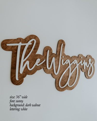 Double Layer First and Middle Name Sign