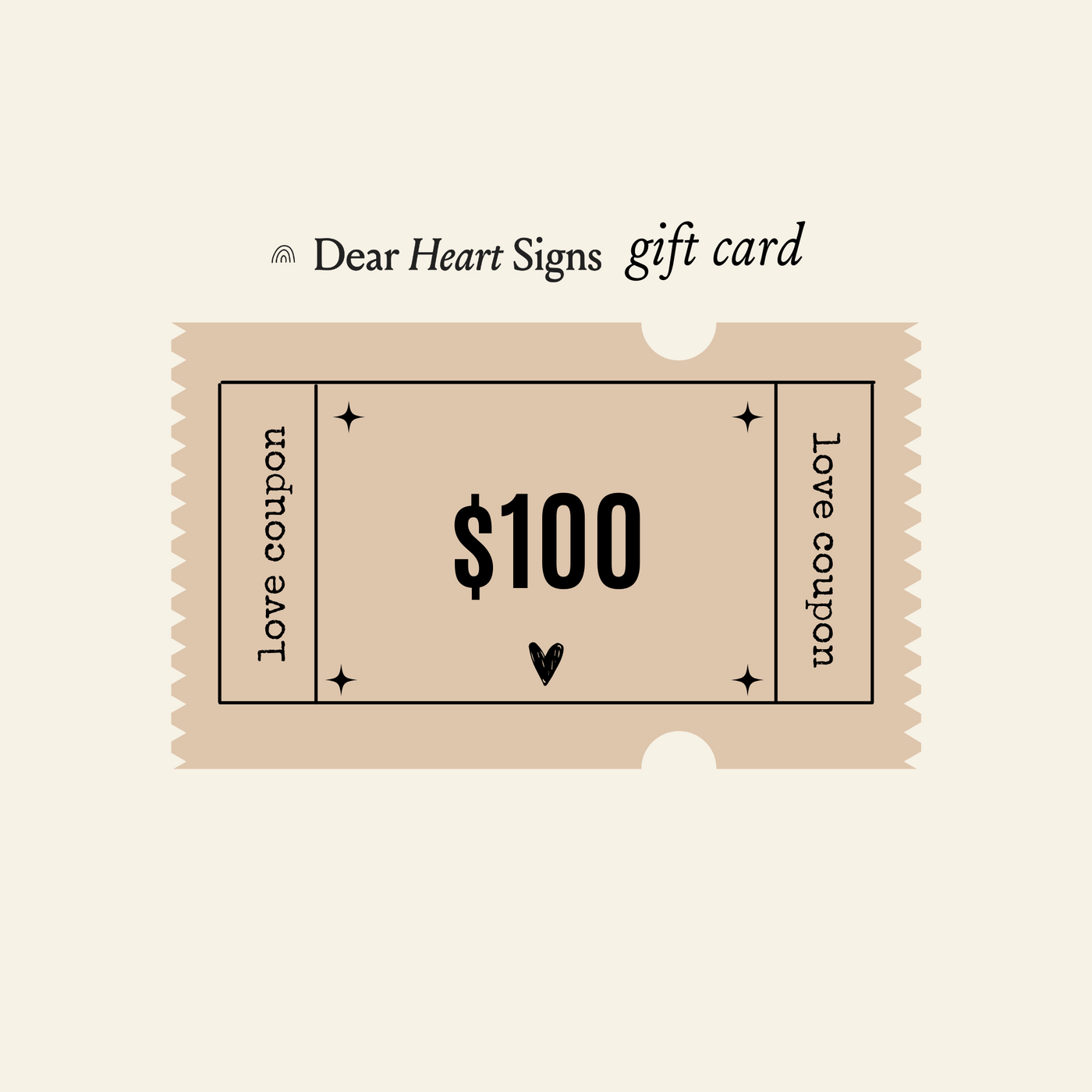 Dear Heart Signs Gift Card