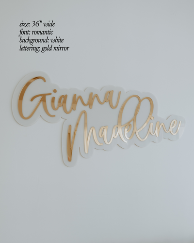 Double Layer First and Middle Name Sign