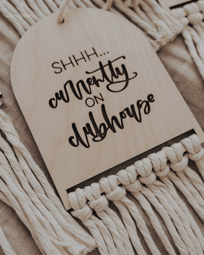 Custom Reversible Macrame Door Sign