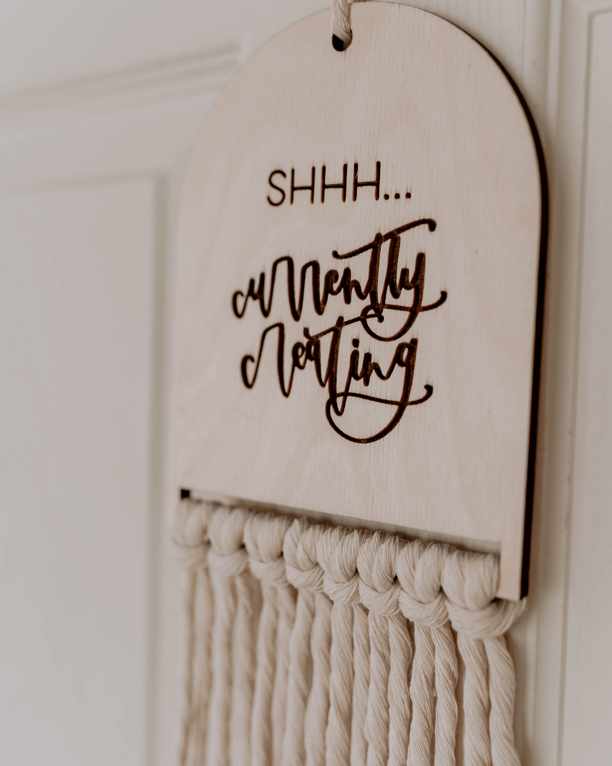 Custom Reversible Macrame Door Sign