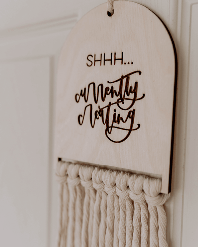 Custom Reversible Macrame Door Sign