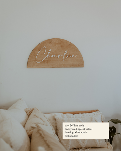 Half Circle - Custom Name Sign