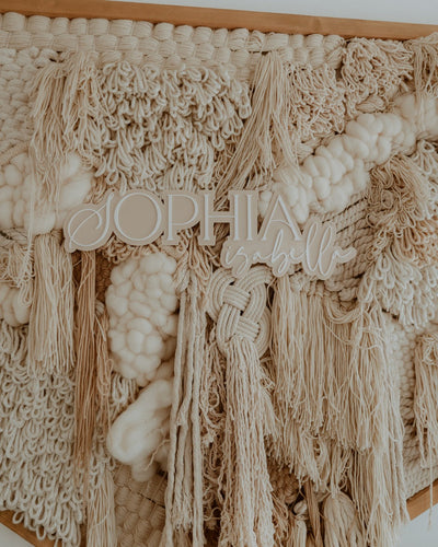 acrylic sign Sophia isabella in nude and white acrylic