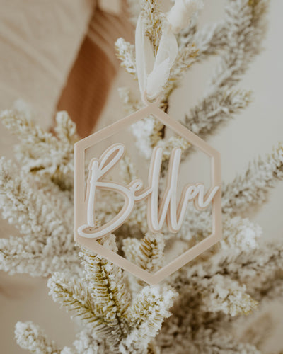 Personalized Name Double Layer Hex Ornament