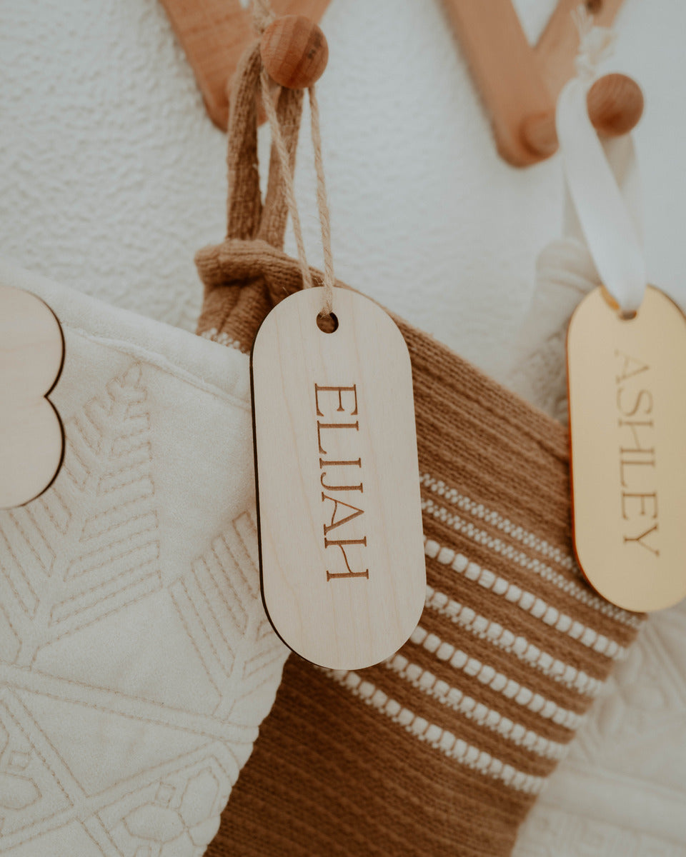Oval Personalized Stocking Name Tag