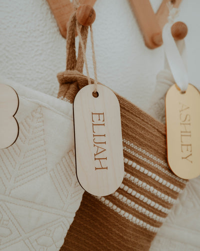 Oval Personalized Stocking Name Tag