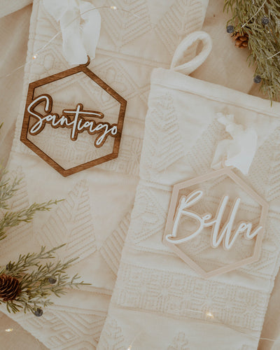 Personalized Name Double Layer Hex Ornament