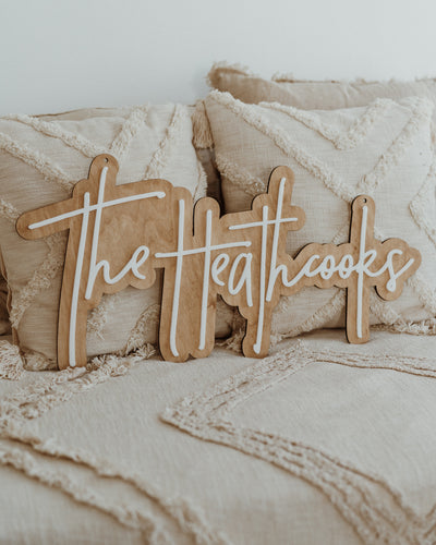 Double Layer Last Name Sign - 3 Feet Wide