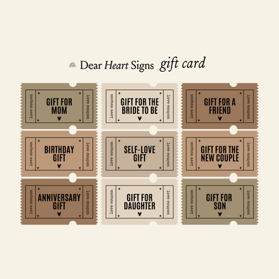 Dear Heart Signs Gift Card