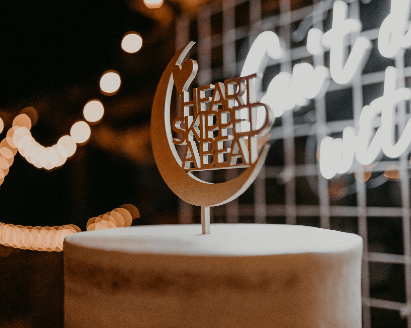 Heart Skipped A Beat Cake Topper