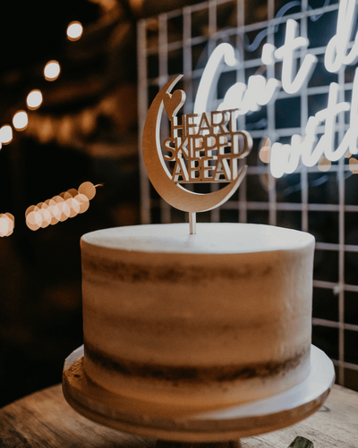 Heart Skipped A Beat Cake Topper